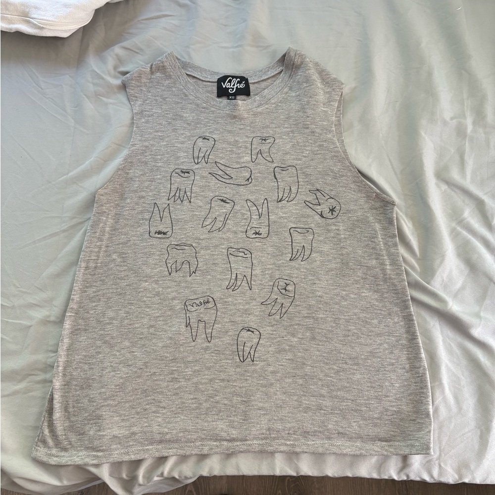 Valfre Gray Tank Top with dental Print